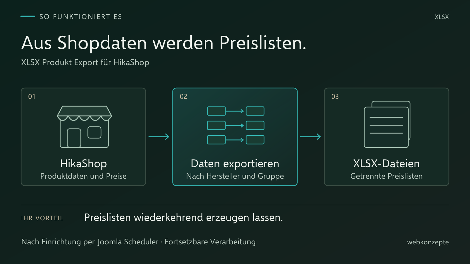 XLSX Produkt Export für HikaShop: Ablauf und Einsatz im Überblick
